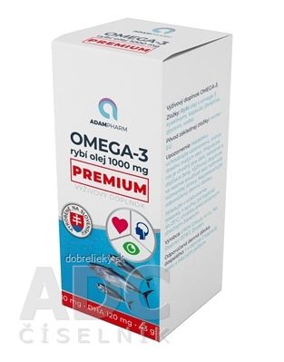 ADAMPharm OMEGA-3 rybí olej 1000 mg PREMIUM cps 1x60 ks
