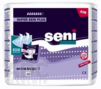 Seni SUPER SENI PLUS extra large 4 plienkové nohavičky (obvod 130-170 cm) 1x10 ks