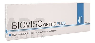 Biovisc Ortho Plus Roztok viskoelastický inj 1x2 ml/40 mg, 2 % natrium hyaluronat, 1x1 ks
