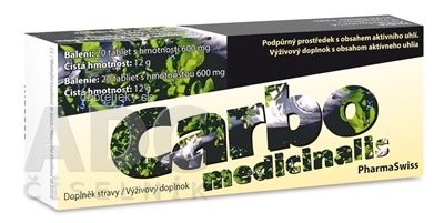 Carbo medicinalis PharmaSwiss tbl 1x20 ks