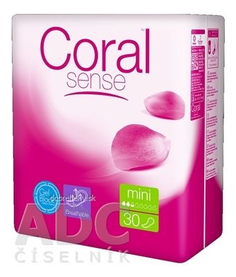 Coral Sense Mini vložky inkontinenčné, pre ženy, 1x30 ks