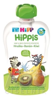 HiPP HiPPis 100% Ovocie Hruška Banán Kiwi kapsička (od 6. mesiaca) ovocný príkrm 1x100 g