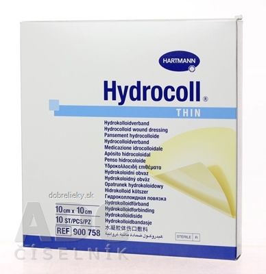 HYDROCOLL THIN kompres hydrokoloidný, tenký (10cm x 10cm) 1x10 ks