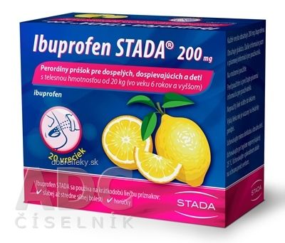 Ibuprofen STADA 200 mg perorálny prášok plv por (vre.papier/PE/Al/PE) 1x20 ks