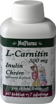 MedPharma L-CARNITÍN 500 MG + INULÍN + CHRÓM tbl 60+7 zadarmo (67 ks)