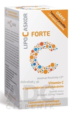 LIPO C ASKOR FORTE cps 120 ks - vitamín C s lipozomálnym vstrebávaním + testovacie prúžky, 1x1 set