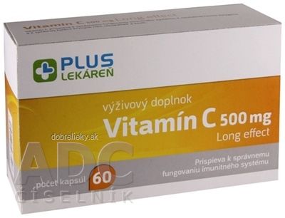 PLUS LEKÁREŇ Vitamín C 500 mg cps s postupným uvoľňovaním 1x60 ks