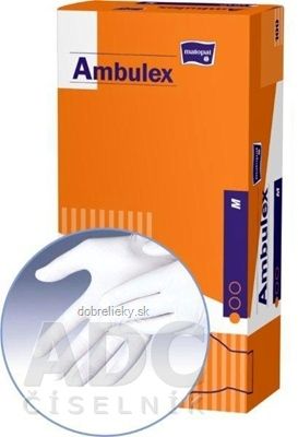 Ambulex rukavice LATEX veľ. M, nesterilné, pudrované 1x100 ks