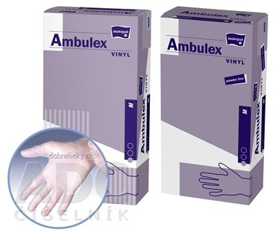 Ambulex rukavice VINYL veľ. M, nesterilné, nepúdrované 1x100 ks