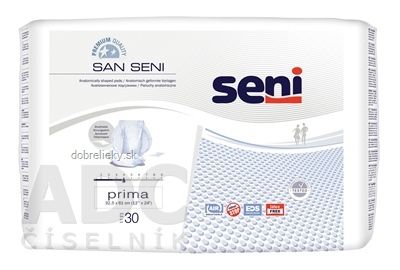 Seni SAN Prima plienky vkladacie, anatomické, 4 kvap. 1100 ml, 1x30 ks